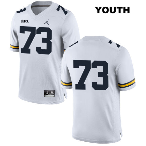 Youth NCAA Michigan Wolverines Ja'Raymond Hall #73 No Name White Jordan Brand Authentic Stitched Football College Jersey OO25R25XC